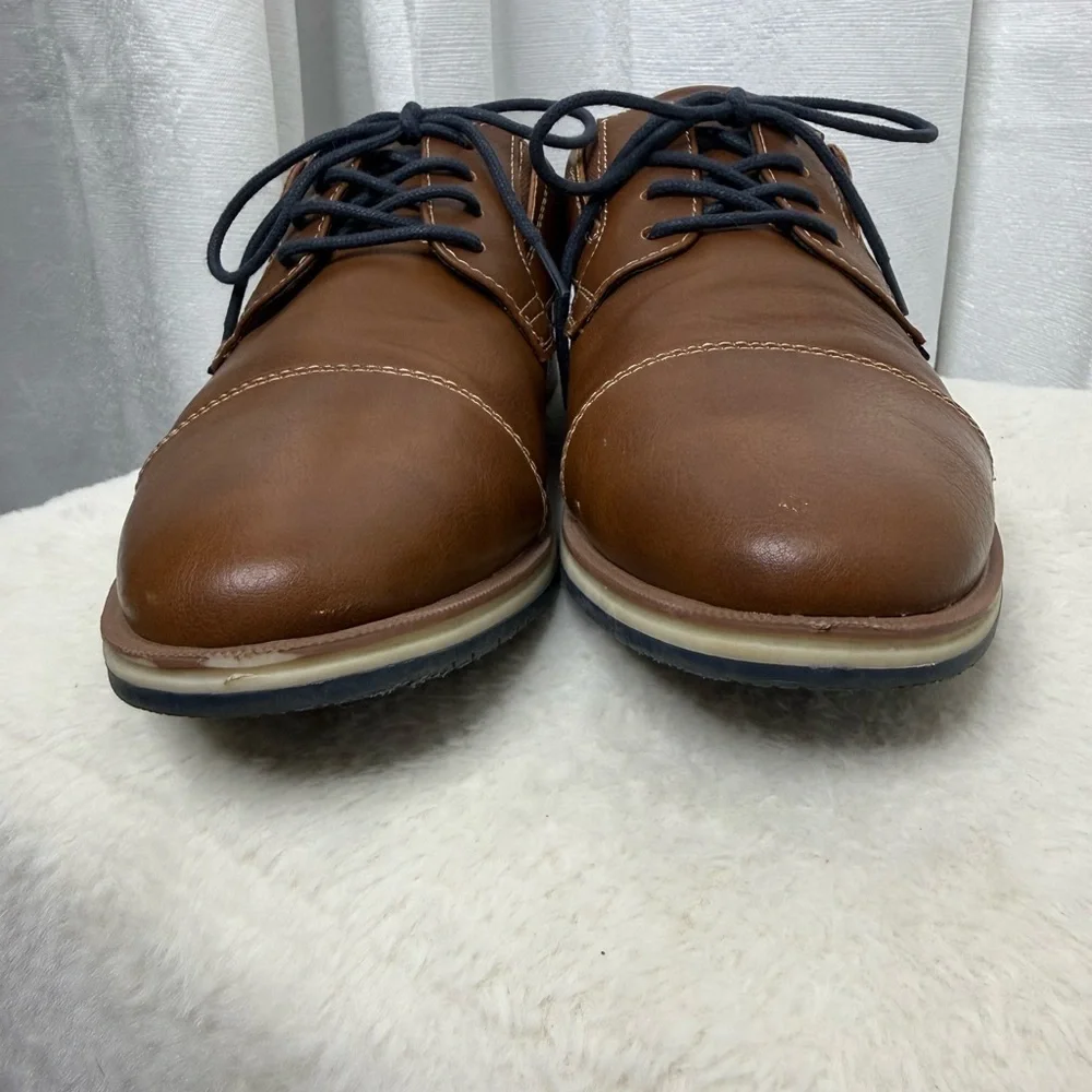 Tommy Hilfiger Men’s Urban Casual Oxford Shoes in Cognac & Navy Sz US 8